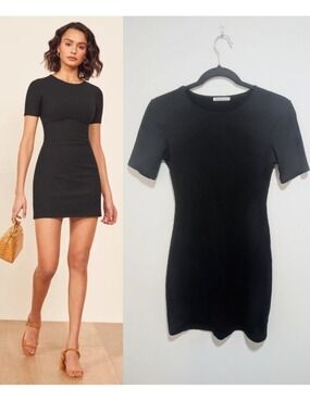 Reformation | Kendy Ribbed Tencel Mini Dress In Black